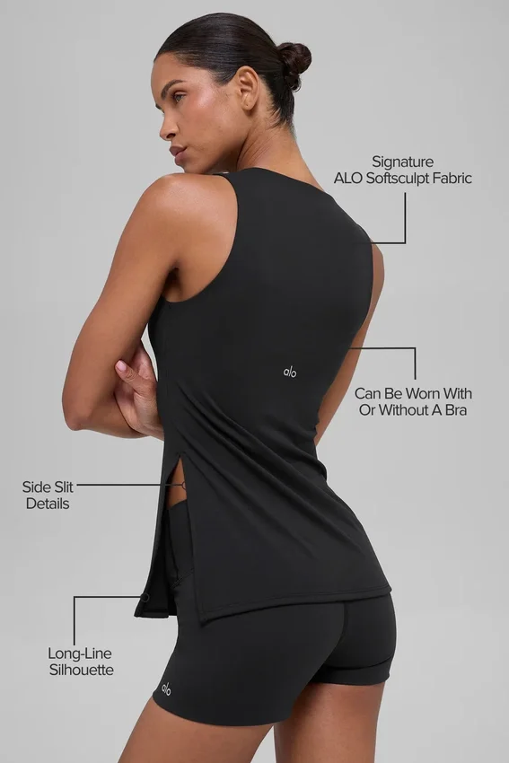 Alo Softsculpt Precision BH-tank i full lengde – svart