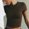 Alo Softsculpt Precision kortærmet topp – Espresso