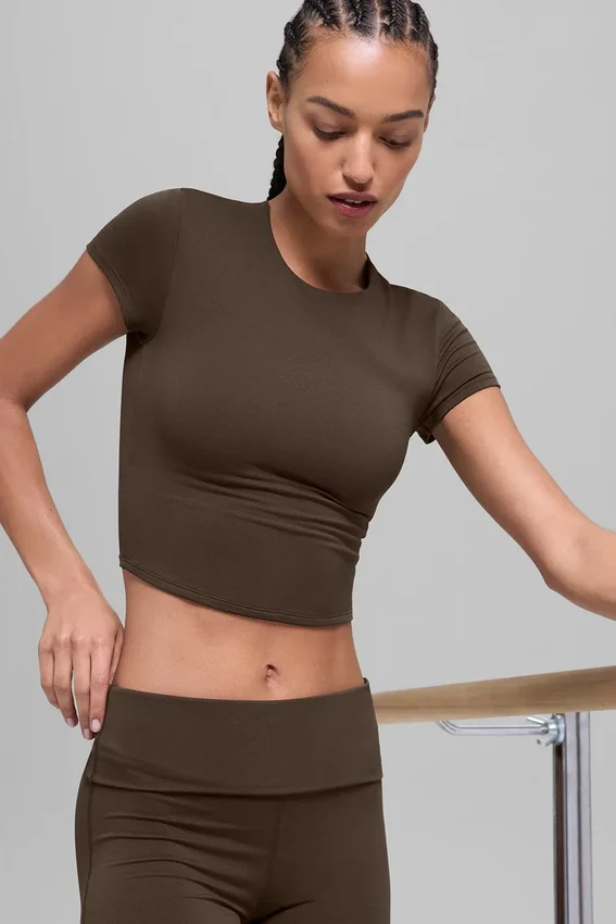 Alo Softsculpt Precision kortærmet topp – Espresso