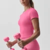 Alo Softsculpt Precision kortærmet topp – Paradise Pink