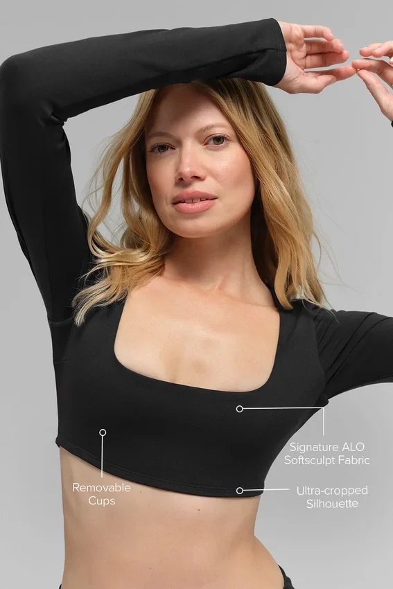 Alo Softsculpt Precision langermet BH – svart