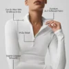 Alo Softsculpt Precision langermet med 1/4 glidelås – hvit