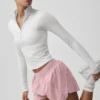 Alo Softsculpt Precision langermet med 1/4 glidelås – hvit