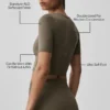 Alo Softsculpt Precision T-skjorte med halve ermer – Olive Tree