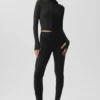 Alo Softsculpt Superset-jakke med full glidelås – svart
