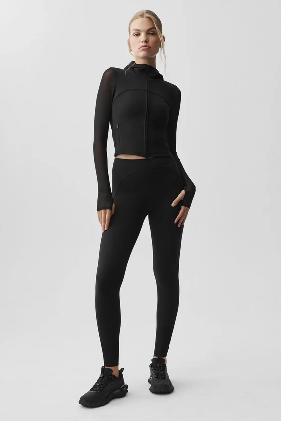 Alo Softsculpt Superset-jakke med full glidelås – svart