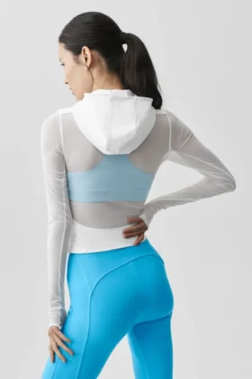 Alo Softsculpt Superset-jakke med gjennomgående glidelås – hvit