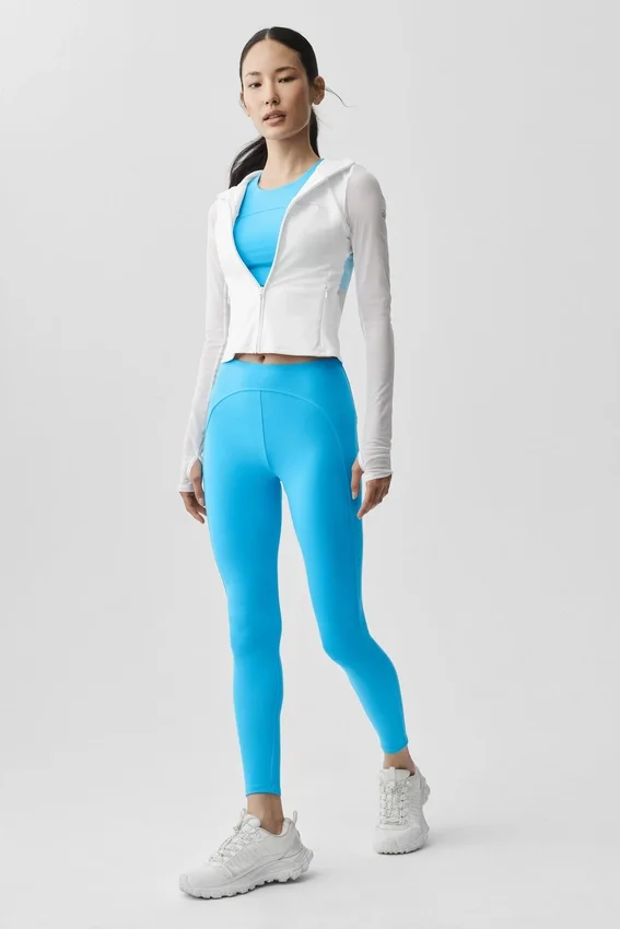 Alo Softsculpt Superset-jakke med gjennomgående glidelås – hvit