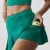 Alo Softsculpt Topspin tennisskjørt – Emerald Isle