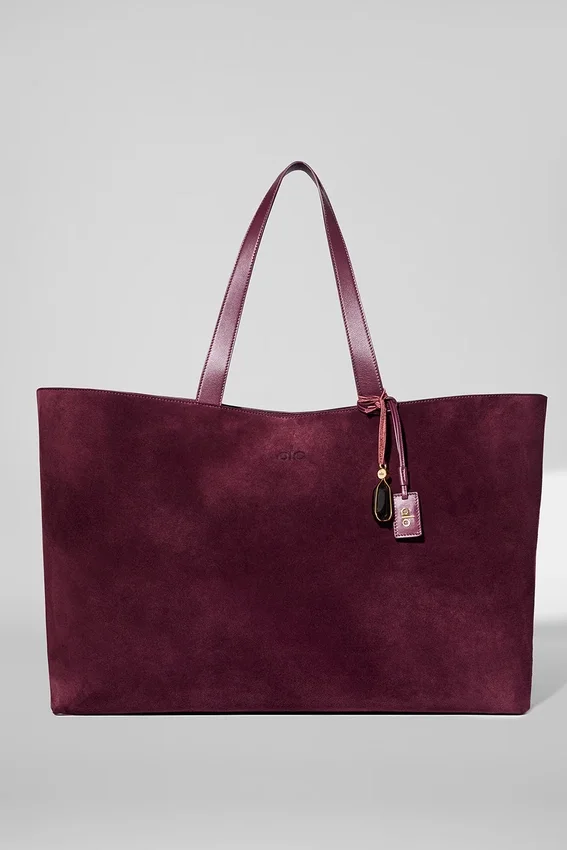 Alo Tranquility-handlenett – Bordeaux-semsket skinn