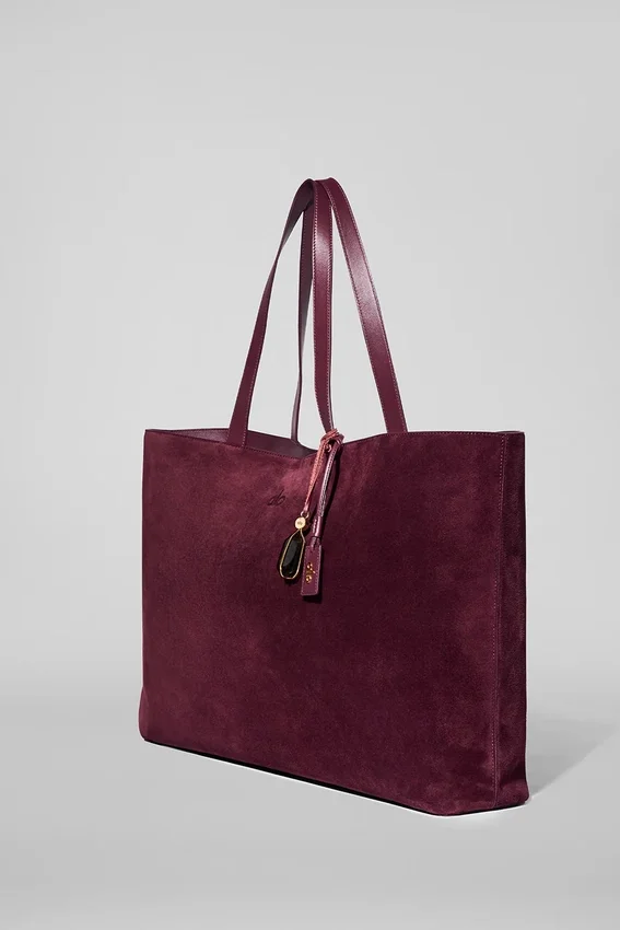 Alo Tranquility-handlenett – Bordeaux-semsket skinn