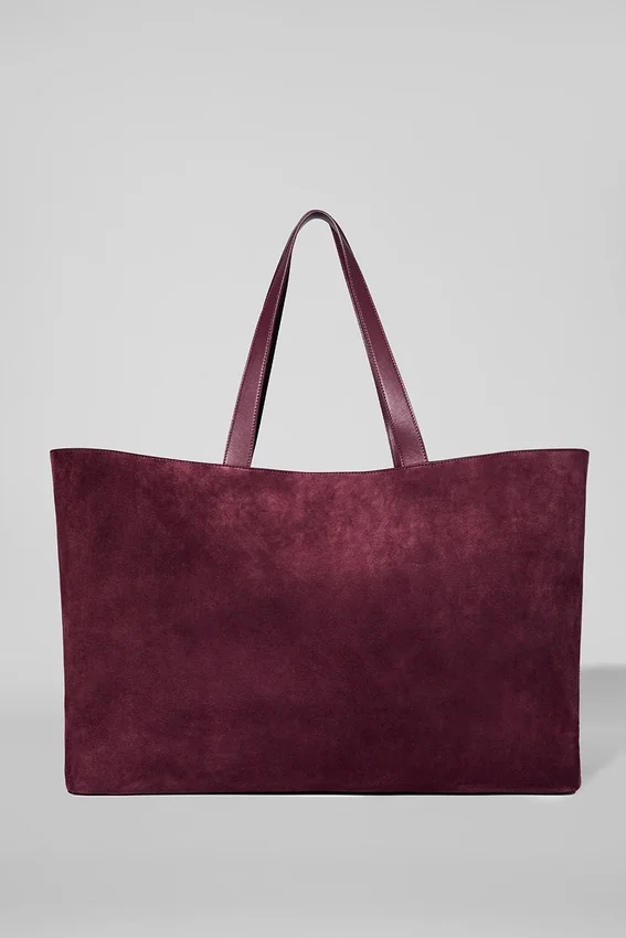 Alo Tranquility-handlenett – Bordeaux-semsket skinn