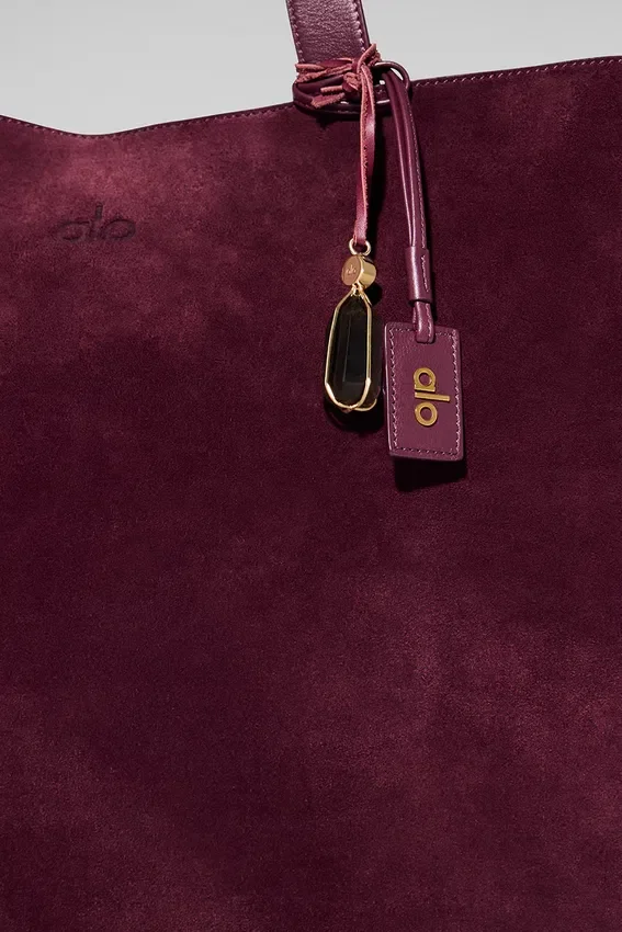 Alo Tranquility-handlenett – Bordeaux-semsket skinn