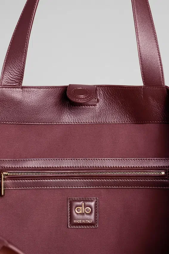 Alo Tranquility-handlenett – Bordeaux-semsket skinn