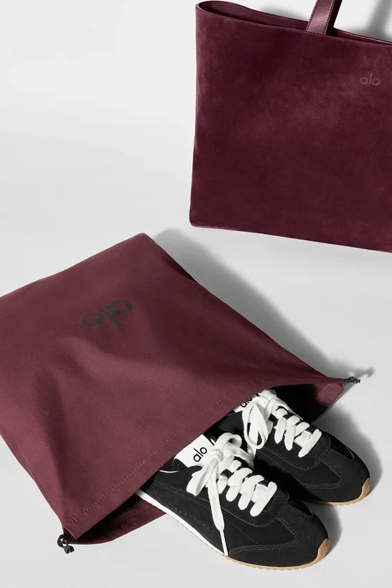 Alo Tranquility-handlenett – Bordeaux-semsket skinn