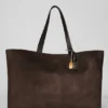 Alo Tranquility Handlenett – Espresso-semsket skinn