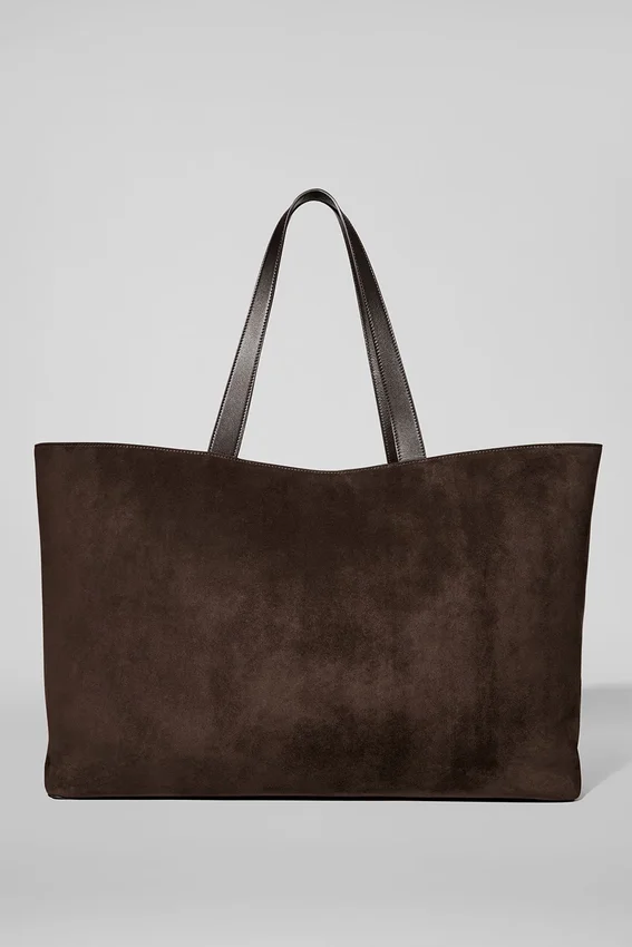 Alo Tranquility Handlenett – Espresso-semsket skinn