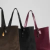 Alo Tranquility Handlenett – Espresso-semsket skinn