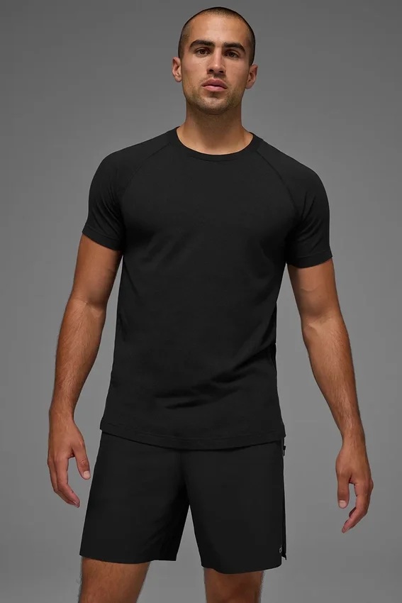 Alo Vapor Crewneck Shorts – Svart