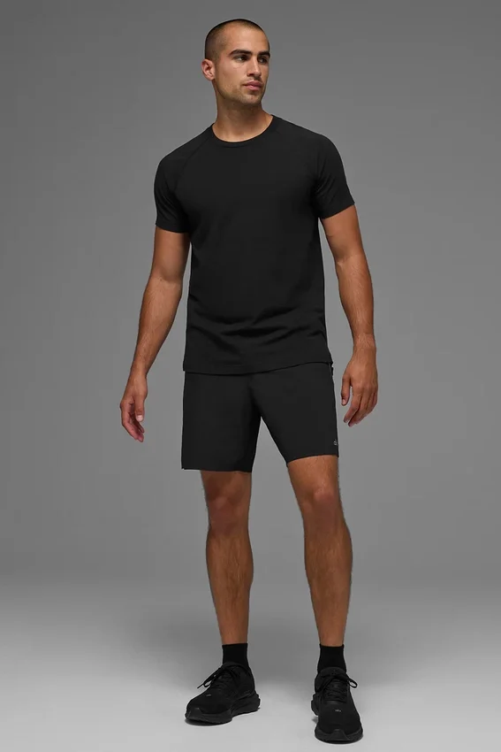 Alo Vapor Crewneck Shorts – Svart