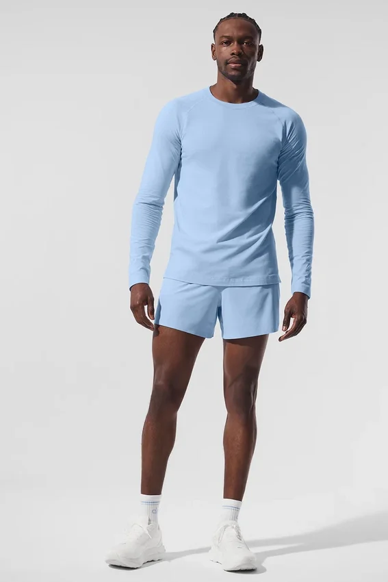 Alo Vapor langermet trøye med rund hals – Seashell Blue