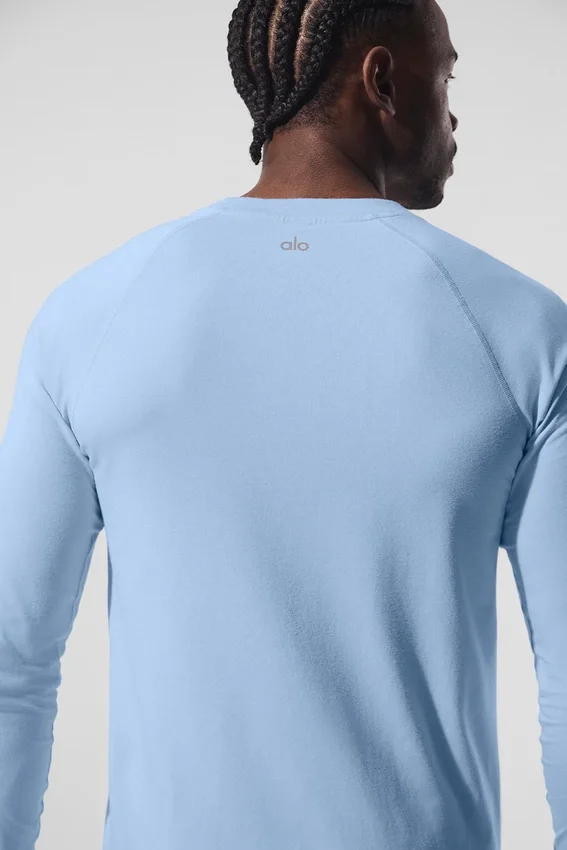 Alo Vapor langermet trøye med rund hals – Seashell Blue