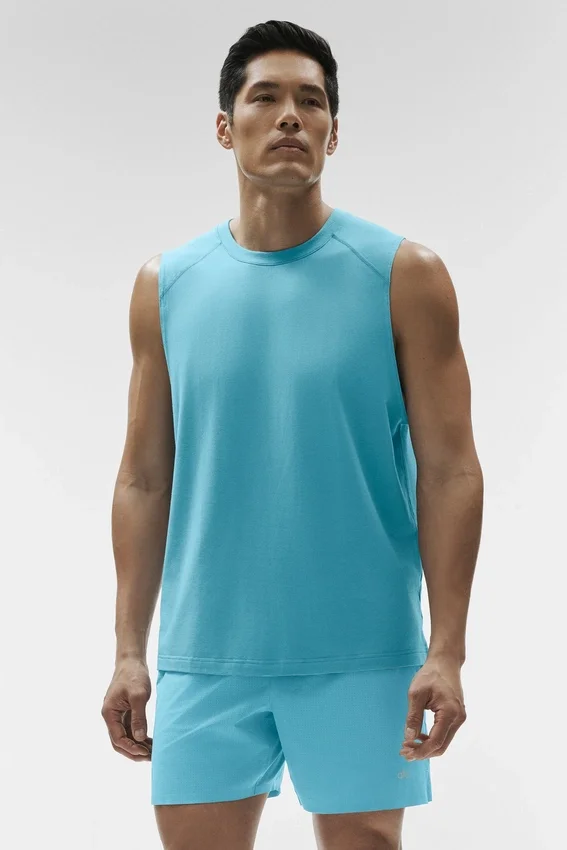 Alo Vapor Muscle Tank – Blue Breeze