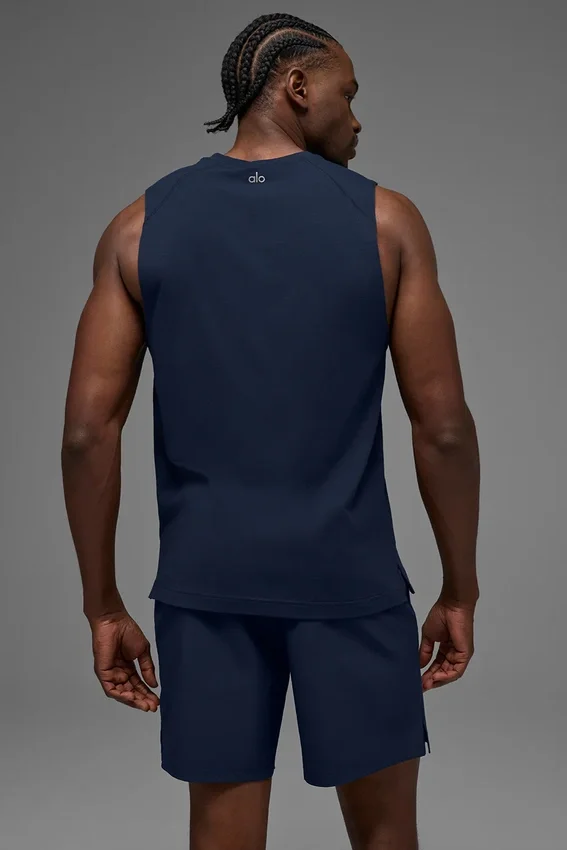 Alo Vapor Muscle Tank – Navy
