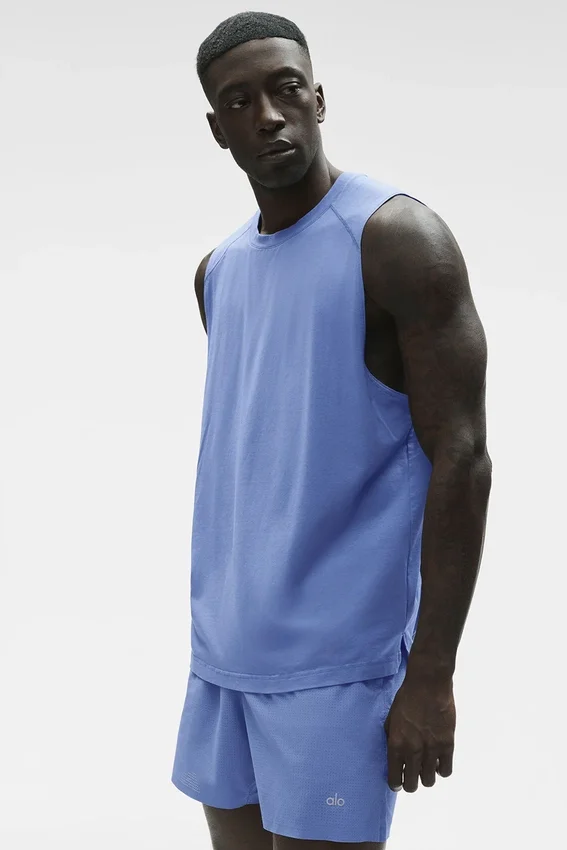 Alo Vapor Muscle Tank – Provence Blue