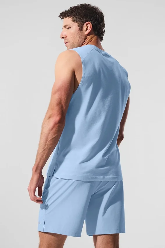 Alo Vapor Muscle Tank – Seashell Blue