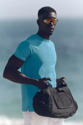 Alo Vapor T-shorts med rund hals og korte ermer – Blue Breeze