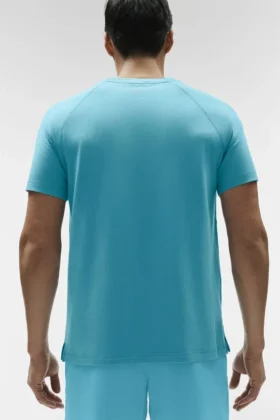 Alo Vapor T-shorts med rund hals og korte ermer – Blue Breeze