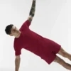 Alo Vapor T-shorts med rund hals og korte ermer – Garnet