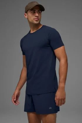 Alo Vapor T-skjorte med rund hals og korte ermer – Navy