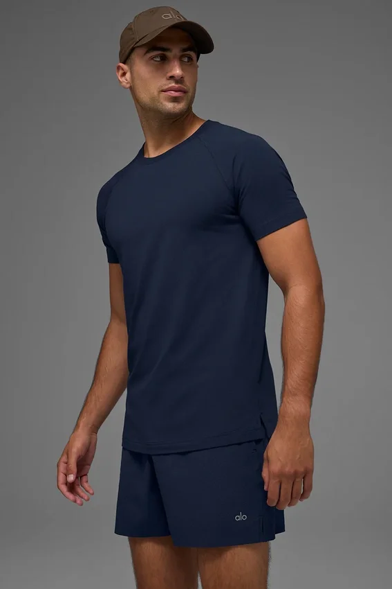 Alo Vapor T-skjorte med rund hals og korte ermer – Navy