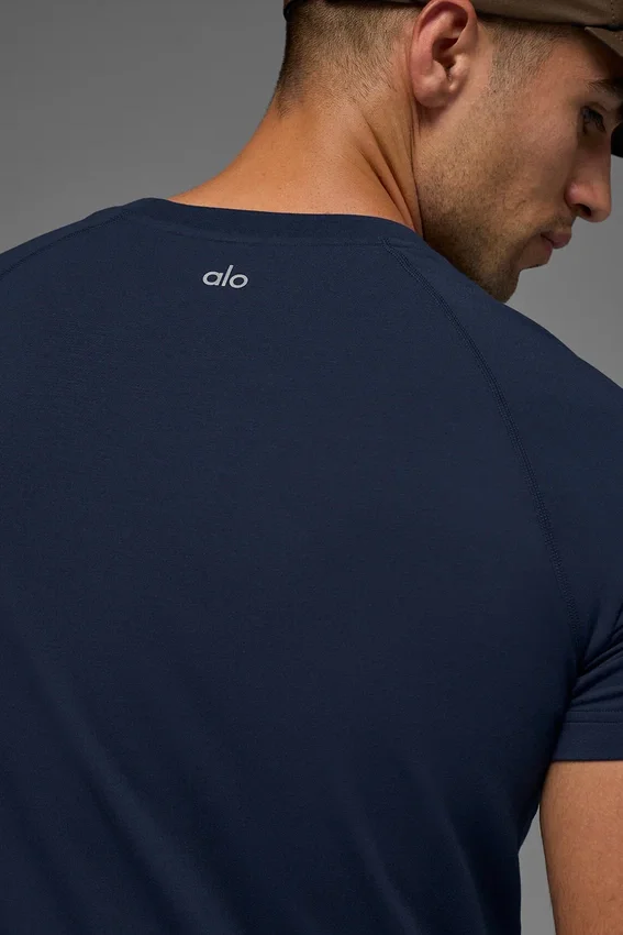 Alo Vapor T-skjorte med rund hals og korte ermer – Navy