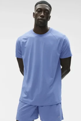 Alo Vapor T-skjorte med rund hals og korte ermer – Provence Blue