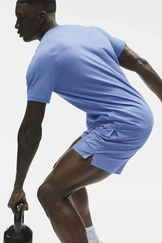 Alo Vapor T-skjorte med rund hals og korte ermer – Provence Blue