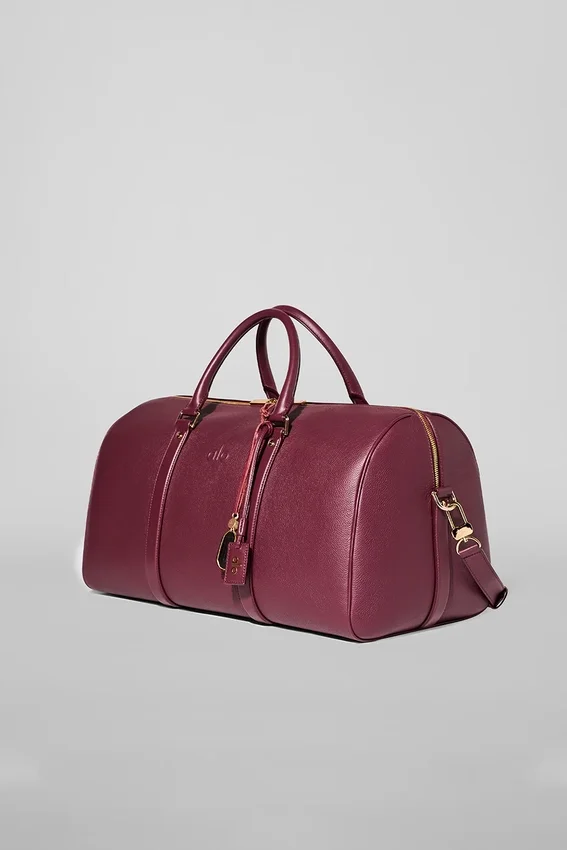 Alo Voyage Duffelbagger – Bordeaux-lær