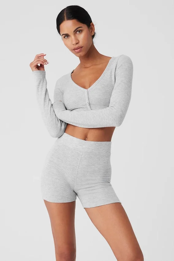 Alolux kort «Me Time»-cardigan – Athletic Heather Grey