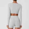 Alolux kort «Me Time»-cardigan – Athletic Heather Grey