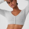 Alolux kort «Me Time»-cardigan – Athletic Heather Grey