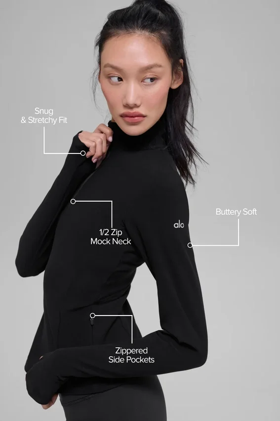 Alosoft 1/2 Zip Rapid Gensere – svart