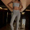 Alosoft 7/8-relégtights med High-Waist – Athletic Heather Grey/White