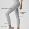 Alosoft 7/8-relégtights med High-Waist – Athletic Heather Grey/White