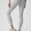 Alosoft 7/8-relégtights med High-Waist – Athletic Heather Grey/White