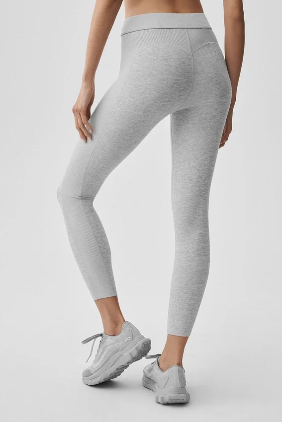 Alosoft 7/8-relégtights med High-Waist – Athletic Heather Grey/White