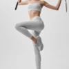 Alosoft 7/8-relégtights med High-Waist – Athletic Heather Grey/White