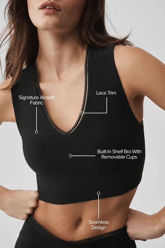 Alosoft Affection V-hals BH-tank – svart