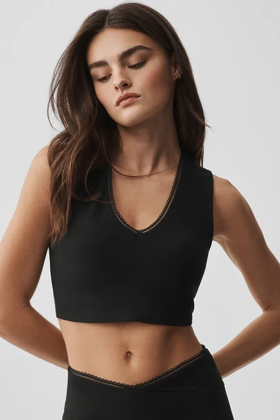 Alosoft Affection V-hals BH-tank – svart